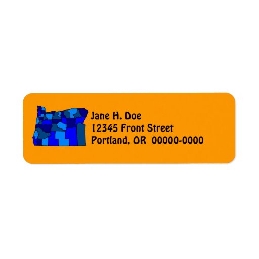 Oregon State Map Shape OR Return Address Label Zazzle