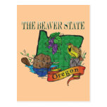 Oregon The Beaver State Lark Grape Post Card