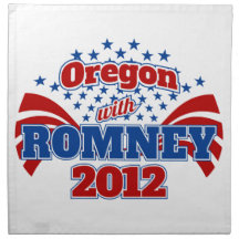 Oregon with Romney 2012 Printed Napkin