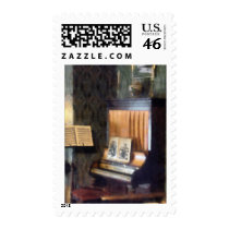 Organ and Sheet Music on Stand postage