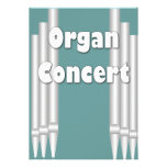 Organ concert invitation teal pipes invitations