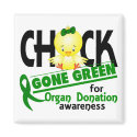 Organ Donation Chick Gone Green 2 magnets by awarenessgifts Organ Donation Chick Gone Green 2 magnets