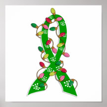 Organ Donation Christmas Lights Ribbon Print