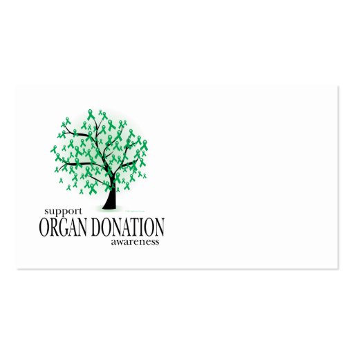 Organ Donation Tree Business Cards (front side)