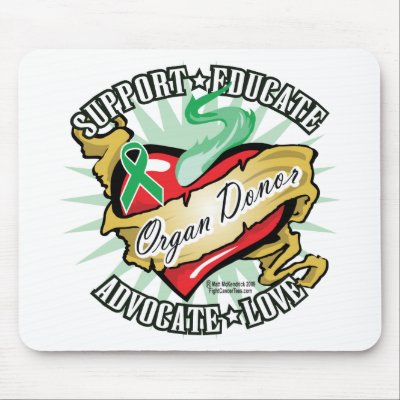 Organ Donor Classic Tattoo Mouse Mat by fightcancertees
