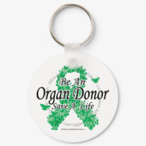 Organ Donor Ribbon of Butterflies keychains by fightcancertees Organ Donor Ribbon of Butterflies keychains