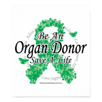 Organ Donor Ribbon of Butterflies posters