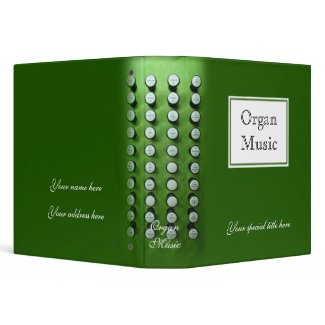 Organ music binder - green 1.5 inch