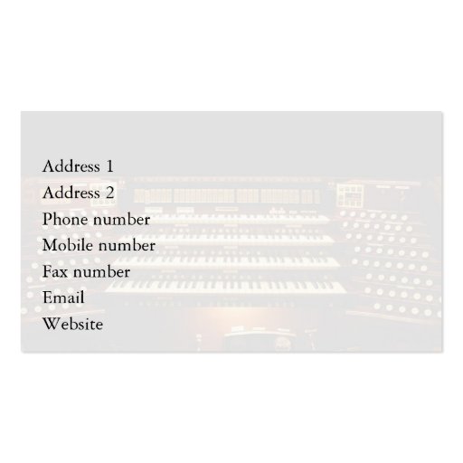 Organ music business cards - Montpellier cathedral (back side)