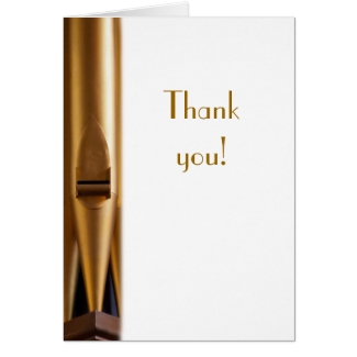 Organ pipe thank you card