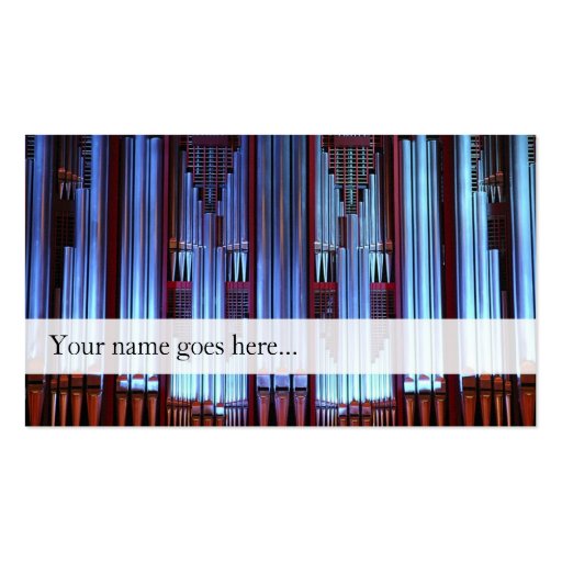Organ pipes business card - decorated pipes (front side)