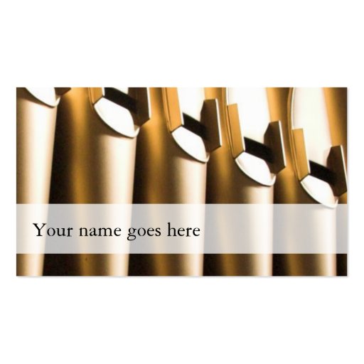 Organ pipes business cards - golden (front side)