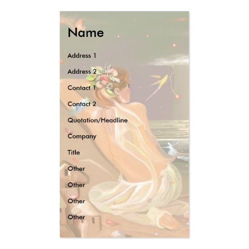 Organdy Wings Fairy! Business Card Templates (front side)