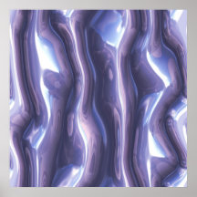 Organic Art Molten Metal Figures Blue Chrome Posters