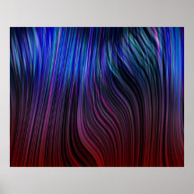 Organic Art Molten Plastic Vertical Strands Blue Posters