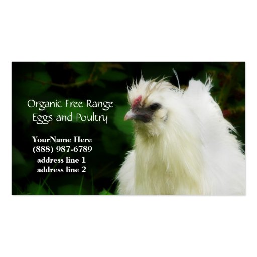 Organic Chickens and Eggs  Business Cards (front side)