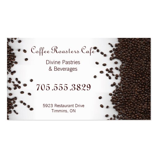 Organic Coffee House Cafe Restaurant Business Card (back side)