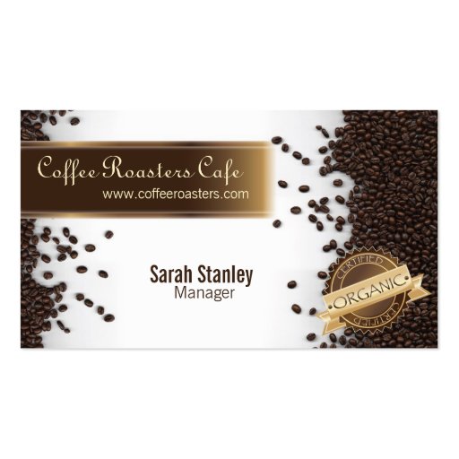 Organic Coffee House Cafe Restaurant Business Card (front side)