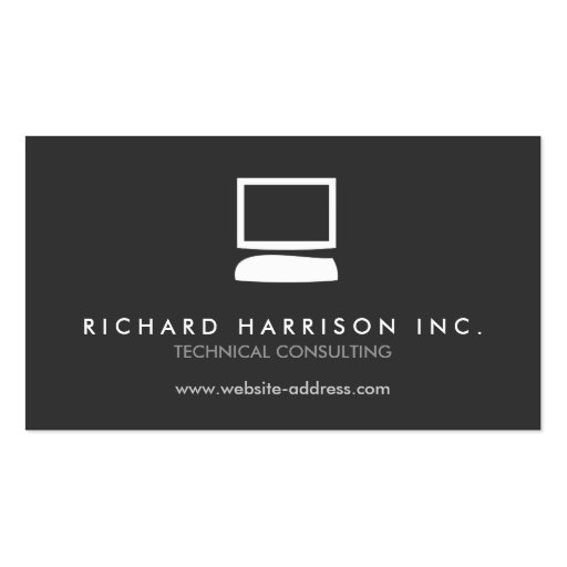 ORGANIC COMPUTER LOGO White/Gray Business Card (front side)