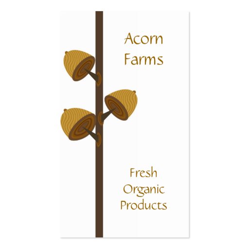 Organic Farm with Acorn Business Card Templates (front side)