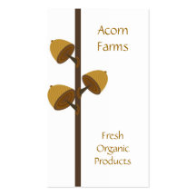 Organic Farm with Acorn Business Card Templates