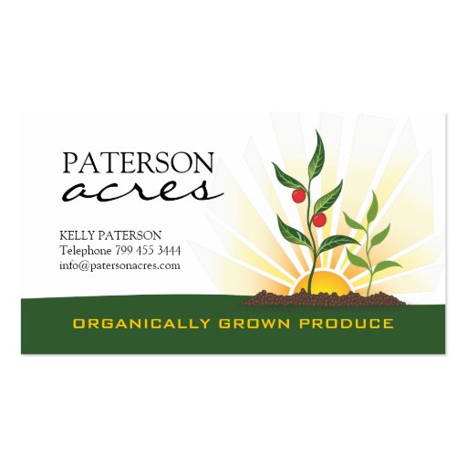 Organic Farmers Business Card (front side)