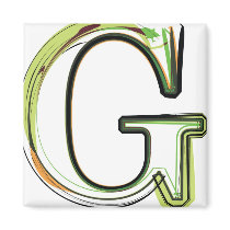 Organic Font illustration Fridge Magnets