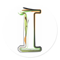 Organic Font illustration Round Stickers