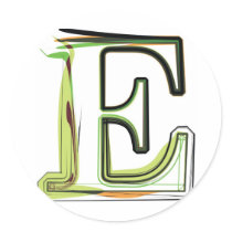 Organic Font illustration Round Sticker