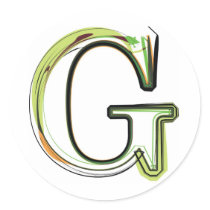Organic Font illustration Round Stickers