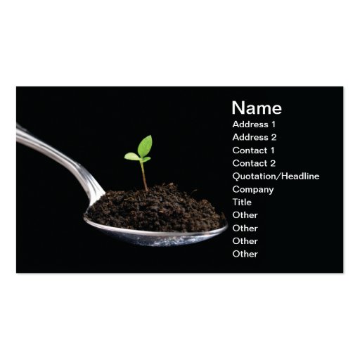 Organic food business card (front side)