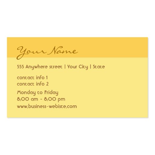 Organic Food Store Business Card (back side)