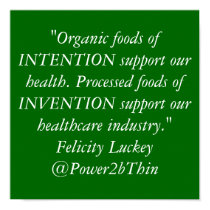 Organic Foods vs. Processed Foods posters