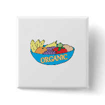 organic fruit bowl pinback buttons