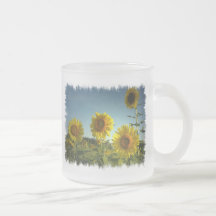 Organic Garden Sunflower Glass Coffee Mug