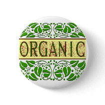 Organic Green Slogan buttons by thegardenpages Organic Green Slogan buttons