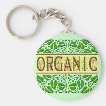 Organic Green Slogan Keychain