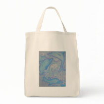 Organic Grocery Tote -Happy Dolphins Canvas Bags