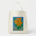 Organic Grocery Tote -sunflowers in the garden bag