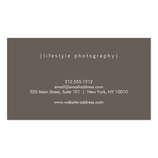 Organic Hand-Written Photographer's Business Card (back side)