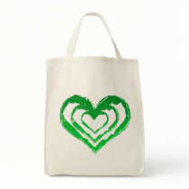 Organic Heart Green Grocery Tote bags