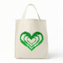 Organic Heart Green Grocery Tote bags