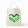 Organic Heart Green Grocery Tote Bag