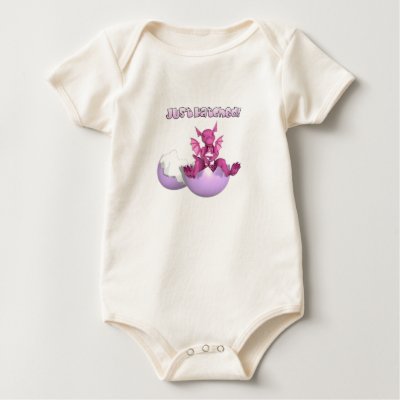 Organic- Just Hatched Baby Girl Dragon Onesie tshirts