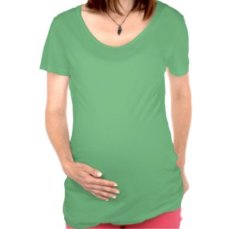 Organic maternity shirt: belly touching