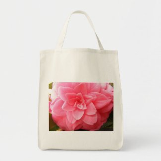 Organic Shopping Tote with Camellia flower bag