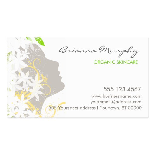 Organic Skincare Business Card (front side)