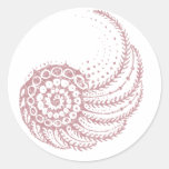 Organic spiral pink stickers