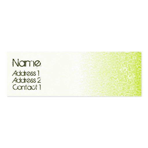 ORGANICS green Business Cards (front side)