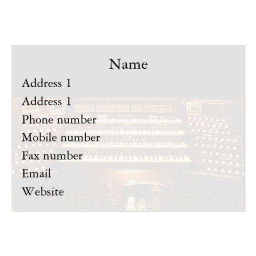 Organist at your service business card #4 (back side)